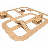 Ahşap Şehir ve Yol Oyun Seti – Mdf Trafik Yolu Puzzle, Eğitici Arabalı Oyuncak (3+ Yaş)