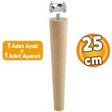 Ahsap Sehpa Masa Puf Tabure Tv Unitesi Ayagi Ayaklari M8 Civatali 25 Cm + Baglanti Aparatli