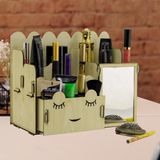 Ahşap Şehri Ahşap Exclusive Organizer Kozmetik Kutusu - Krem Beige