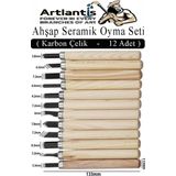 Ahşap Seramik Oyma Seti 12 Li 1 Paket İskarpela Seti Paslanmaz Çelik Bıçaklı Ağaç Oyma Heykel Hobi Kretuar Gravür