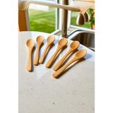 Ahşap Servis Kaşığı 17 cm Doğal Yemek Kaşığı – 6 Adet