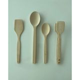 Ahşap Set 4 Parça 2 Adet Kaşık + Lüx Maşa + Spatula