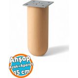 Ahşap Silindir Ayak 15 Cm Aparat Dahil Mobilya Koltuk Kanepe Sehpa Masa Ayağı Ayakları