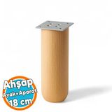 Ahşap Silindir Ayak 18 Cm Aparat Dahil Mobilya Koltuk Kanepe Sehpa Masa Ayağı Ayakları