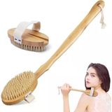 Ahşap Sırt Fırçası – Uzun Saplı Doğal Kıllı Banyo Ve Duş Fırçası, Çıkarılabilir El Fırçası, Kuru Fırçalama Ve Vücut Bakımı �