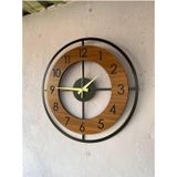 Ahşap Siyah Ceviz Mobilya Renk Desenli Hediyelik Sessiz Duvar Saati 50cm