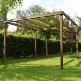 Ahşap Smart Pergole Tente Çardak 250X250 cm - Çok Renkli