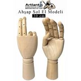 Ahşap Sol El Modeli 30 Cm 1 Adet Sol El Maketi Erkek Ahşap Manken Sol El Parmak Model Hareketli Esnek Eskiz Çizim Boyama Teşhir