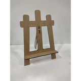 Ahşap Şövale 20X20 Tuval Için Mdf Standı ve Resim Destekliği - Seçenek 1 - Açık Beyaz - Gri