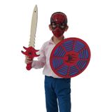 Ahşap Spider-Man Örümcek Adam Kalkanı Kılıcı ve Maskesi
