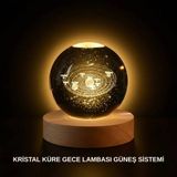 Ahşap Standlı Led Kristal Küre Lazer İşlemeli Dekoratif Obje FRTKGT25DYMXUCZZZGÜNEŞSİSTEMİKÜRE-3