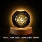 Ahşap Standlı Led Kristal Küre Lazer İşlemeli Dekoratif Obje P101596s5649