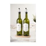 Ahşap Stantlı 2'li 750 ml Zeytinyağı Sıvıyağ Şişesi Yağdanlık Yağlık - standart