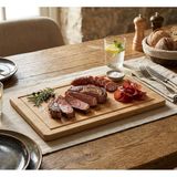 Ahşap steak tahta, Dikdörtgen, Oluklu Yüzey, Servis Tahtası, Et ve Şarküteri için 30x40 cm