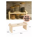 Ahşap Sunum Standı |Çam Ağacından Minimalist Tasarım | Dekoratif Masa Üstü Raf Baharatlık Kavanozluk