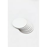 Ahşap Supla Levha + Bardak Altlığı 12 Parça 3 mm Ham Mdf Yuvarlak Servis Takımı - Çok Renkli