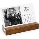 Ahşap Tabanlı Atatürk Fotoğraflı Masa Takvimi | 2026 Masa Takvimi - 10x15 cm - Renk