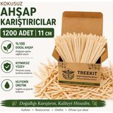 Ahşap Tahta Çay Kahve Karıştırıcı 11 cm 1200 Adet %100 Doğal Kavak Ağacı