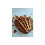 Ahşap Tahta Servis, Sunum Kaşığı - El Yapımı Zeytin, Şimşir Ağacı - 24 cm ve 30 cm - Kahverengi