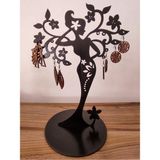 Ahşap Takı Askısı, Dekoratif ve Şık Aksesuar, 3 mm Mdf, Hediyelik Stand - Ahşap - Bej