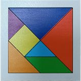 Ahşap Tangram Eğitici Puzzle Yapboz Oyuncak - 10x10 cm