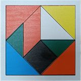 Ahşap Tangram Eğitici Puzzle Yapboz Oyuncak - 12x12 cm