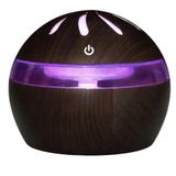 Ahşap Tasarımlı Aroma Difüzörü, 300ml Mini Hava Nemlendirici, LED Işıklı Buhar Makinesi, Dekoratif Buhurdanlık, Oturma Odası için (Koyu Kahve)