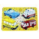 Ahşap Taşıtlar Puzzle - Bebekleri İçin Puzzle - Ahşap Yapboz Oyuncak - Oyuncak Yap-Boz - 24 Parça Puzzle