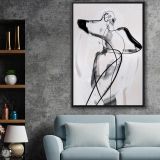 Ahşap Traverten Dokulu Soyut Resım Tablo, 60X90, 10