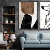Ahşap Traverten Dokulu Soyut Resım Tablo, 60X90, 13 2'Li