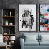 Ahşap Traverten Dokulu Soyut Resım Tablo, 60X90, 21 2'Li