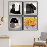 Ahşap Traverten Dokulu Soyut Resım Tablo, 60X90, 23