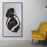 Ahşap Traverten Kaplanmış Dokulu Buben Tablo, 67X123