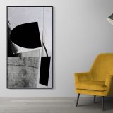 Ahşap Traverten Kaplanmış Dokulu, Soyut Kutu Tablo, 67X123