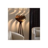 Ahşap Tripod Lambader, Modern Dekoratif Salon Lambası, Ceviz Renk 3 Ayaklı Ayaklı Lamba, Oturma Odası Yatak Odası Köşe Aydınlatma