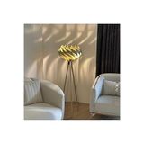 Ahşap Tripod Lambader, Modern Dekoratif Salon Lambası, Krem Renk 3 Ayaklı Ayaklı Lamba, Oturma Odası Yatak Odası Köşe Aydınlatma