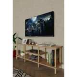 Ahşap Tv Ünitesi – 120 cm – 3 Katlı Açık Raflı Televizyon Sehpası – 30X43X120 cm - Atlantik Çam