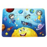 Ahşap Uzay Puzzle - Bebekleri İçin Puzzle - Ahşap Yapboz Oyuncak - Oyuncak Yap-boz - 24 Parça Puzzle