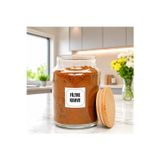 Ahşap Vakum Kapaklı Cam Saklama Kavanozu 800 Ml Filtre Kahve Etiket Hediyeli