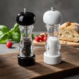 Ahşap ve Akrilik Tuz/karabiber Değirmeni - 19 cm Büyük Boy Manuel Baharat Öğütücü - (1 Adet