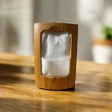 Ahşap ve Reçine Peçetelik, Masa Üstü Peçete Tutucu, Doğal Ahşap, Modern Tasarım, Ev ve Ofis taban derinlik 16 cm yatay 9 cm üst 14 cmKullanımı