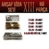 Ahşap Vida Seti XIII - 86 Parça Vida Pul Ve Bits Uç