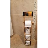 Ahşap Wc Kağıtlık Tuvalet Telefon Tutucu Standı Özellikli Banyo Kağıtlık