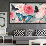 Ahşap Yağlı Boya Dokulu Tablo, Gül, Img0083