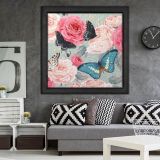 Ahşap Yağlı Boya Dokulu Tablo, Gül, Img0093