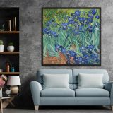 Ahşap Yağlı Boya Dokulu Tablo İrisler Vıncent Van Gogh