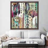 Ahşap Yağlı Boya Dokulu Tablo, Kızıl Hüzün, 80X80