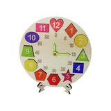 Ahşap Yap Boz Oyuncak Saat Puzzle Geometrik Şekilli