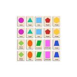 Ahşap Yapboz Zeka Kartları Eşleştirme Oyunu Hafıza Kartı Puzzle (Geometrik Şekiller)