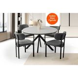 Ahşap Yuvarlak Açılır Büyüyen Yemek Masası Açık Parlak Gri 70X120CM Sadece Masa Fiyatıdır - 70 x 120 cm